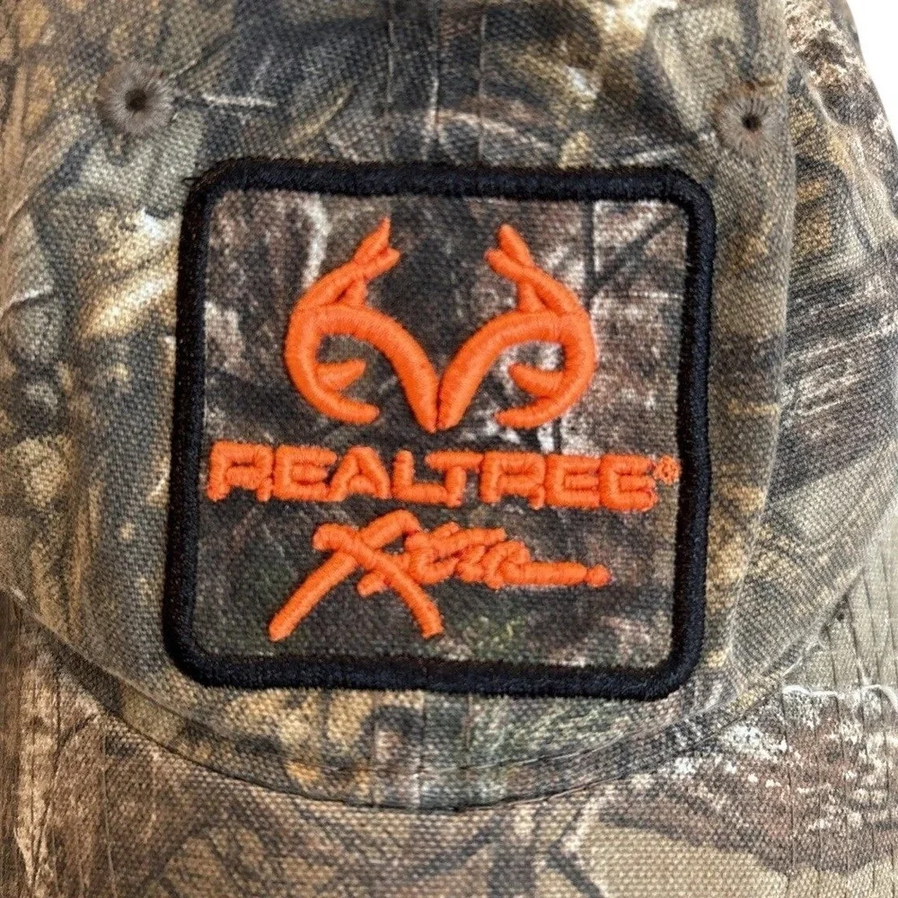 Realtree Baseball Cap Kids Youth Camo Orange Logo Patch Snapback Hunting Hat